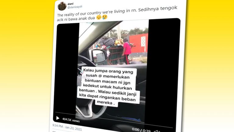 Hiba, sayu lihat wanita selongkar tong sampah dengan anak di sisi