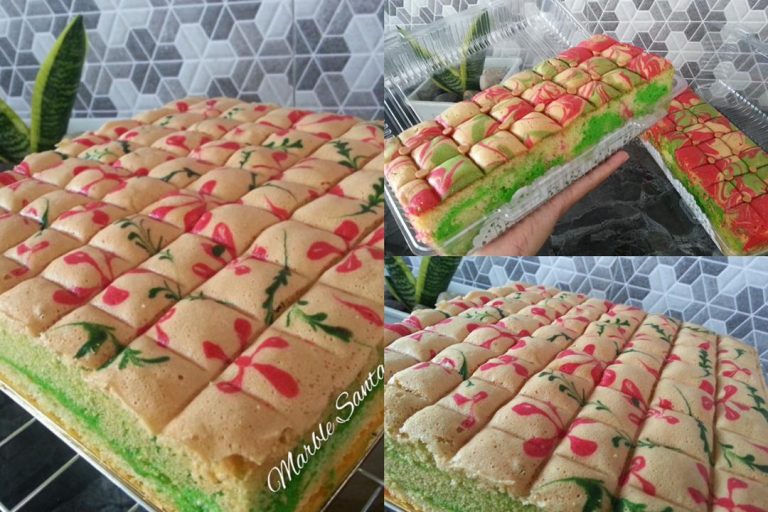 Kek marble pandan santan gebu. Lemak berkrim dan cukup enak