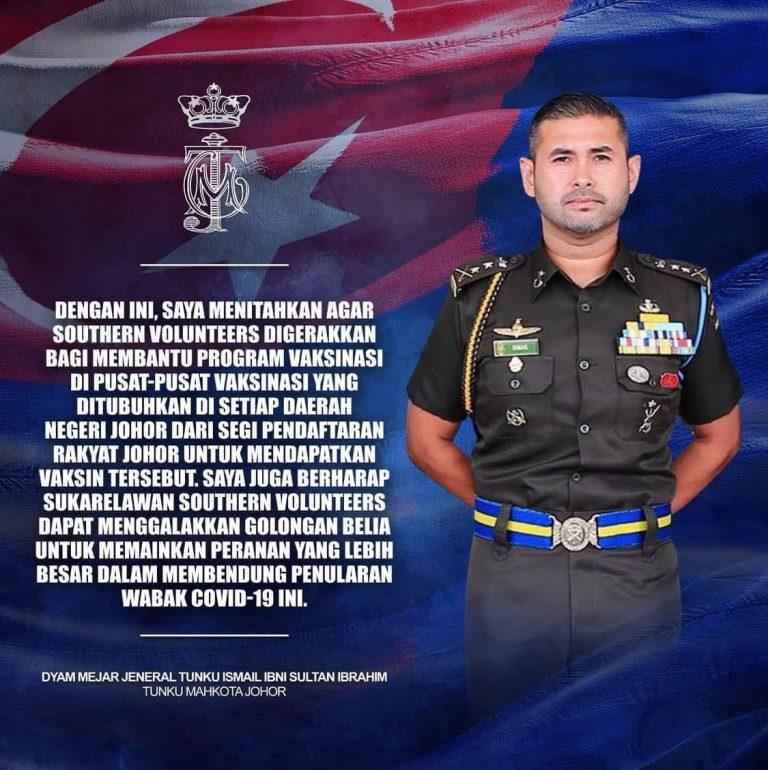 TMJ titah Southern Volunteers bantu pusat vaksinasi