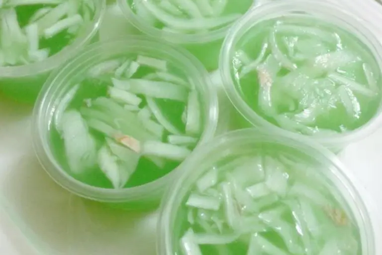 Resipi jeli kelapa pandan mudah, hanya guna empat bahan