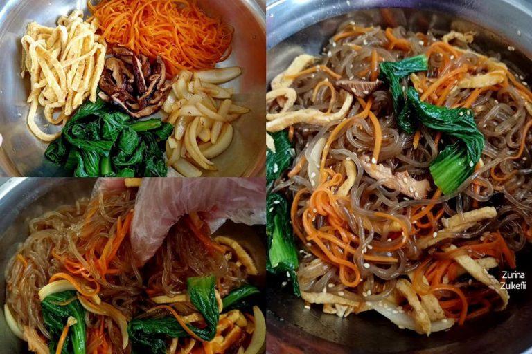 Sedapnya Japchae Korea. Jika tiada mi kaca, gantikan dengan suhun
