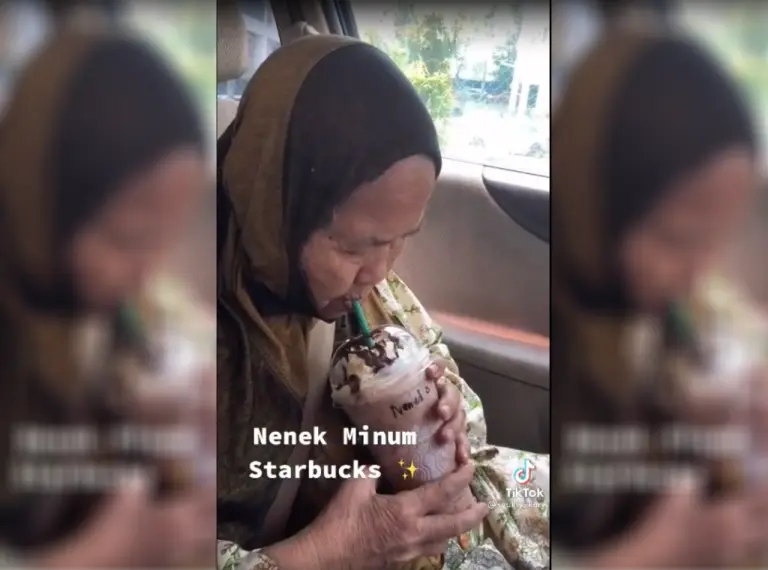 Gelagat comel nenek lengkap 2 dos vaksin dapat upah ‘Milo’ Starbucks cuit hati netizen