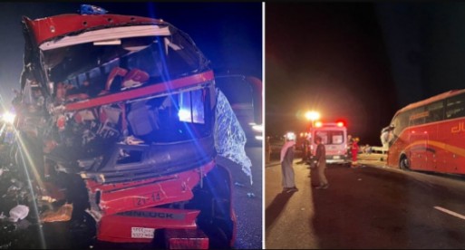Bas bertembung trak di Madinah: 4 maut, 48 cedera