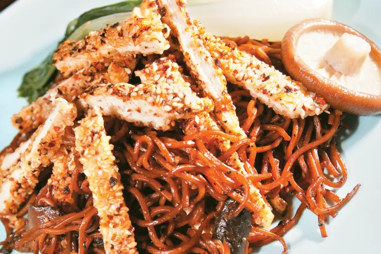 Resipi yee mi goreng bersama ayam bijan