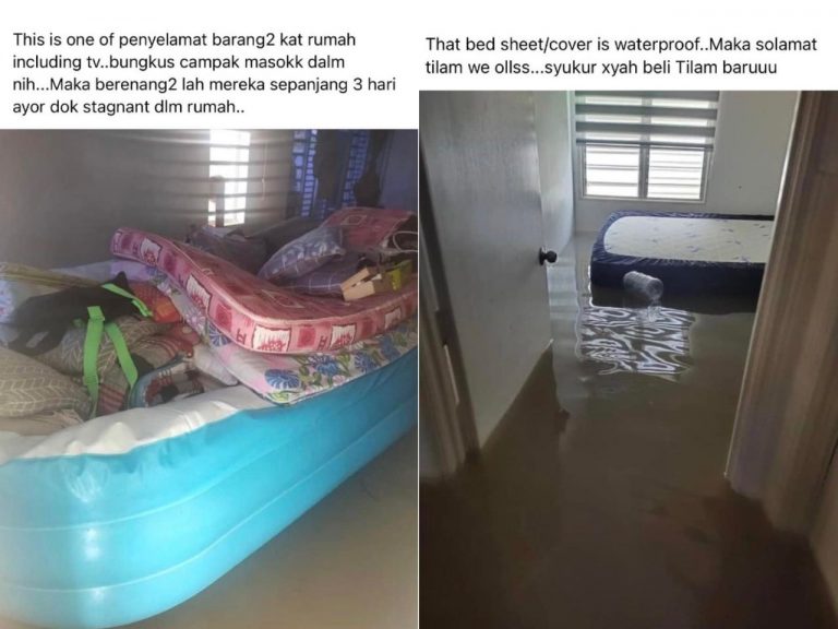 “Tak sangka benda simple macam ni boleh selamatkan harta benda kita,” – Cadar kalis air dan kolam anak, penyelamat saat banjir