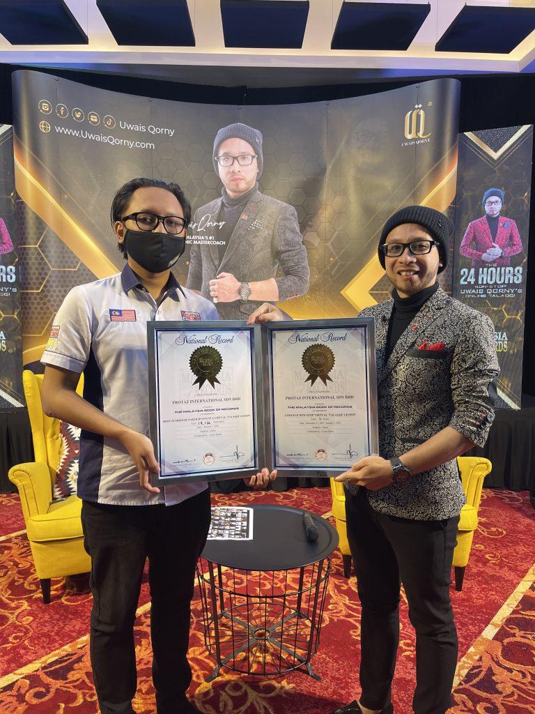 Uwais Qorny catat dua Malaysia Book of Records menerusi The 24 Hours Non Stop Online Talaqqi