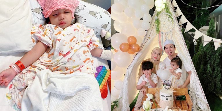 Selepas Amyra Rosli diduga ‘sakit misteri’, anak pula masuk hospital
