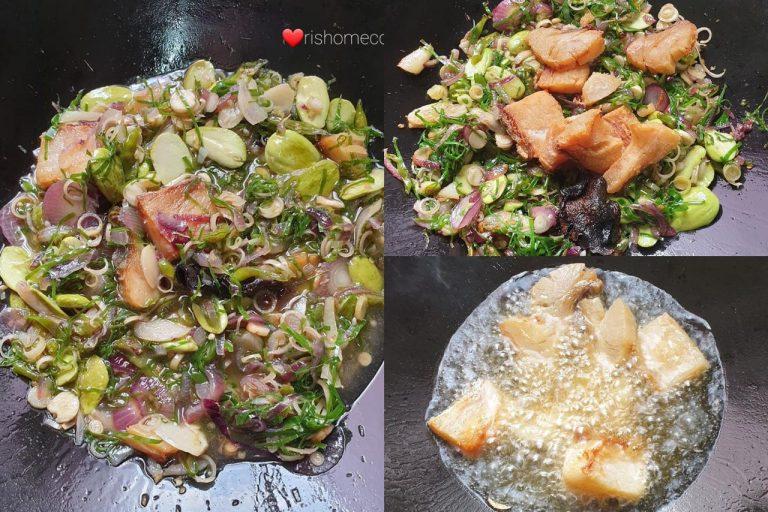 Sedapnya sambal ikan masin daun kunyit, serai dan petai. Menu favourite arwah abah