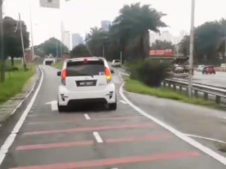 Pemandu Myvi putih guna lorong motosikal dicari polis