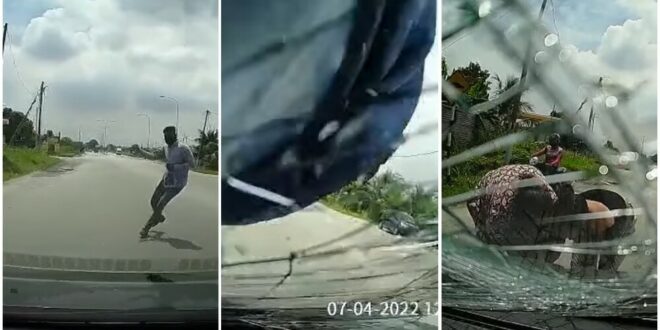 Polis tahan lelaki warga Myanmar lompat ke arah cermin kereta