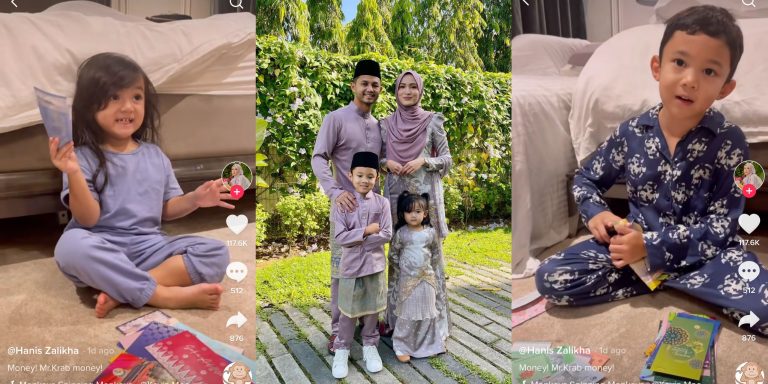 Dapat Duit Raya RM1, Hanis Zalikha & Hairul Azreen Didik anak Agar Selalu Bersyukur