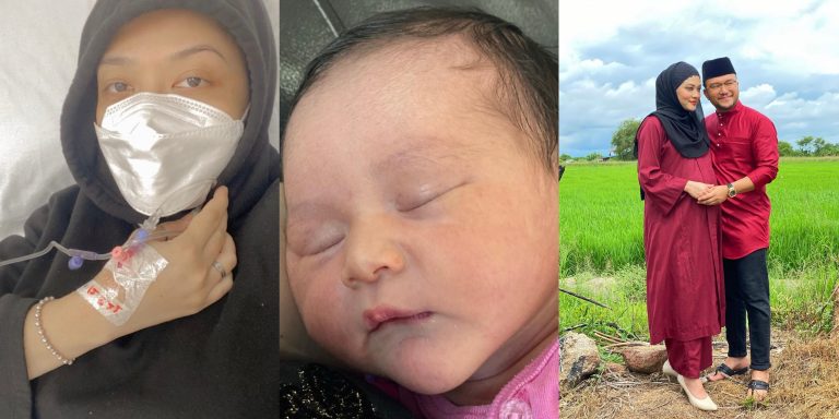 Alami sakit kepala yang teruk selepas bersalin anak ketiga, Syatilla Melvin dimasukkan ke hospital
