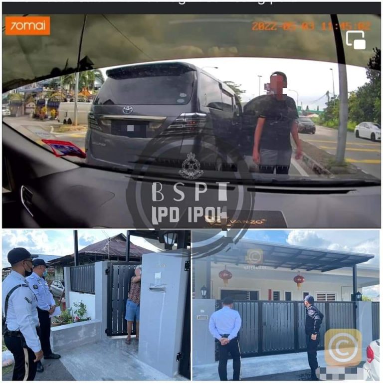 Pemandu MPV potong baris disaman polis
