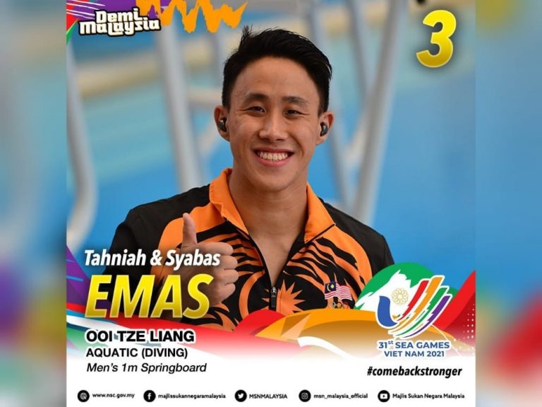 Ooi Tze Liang hadirkan emas ketiga Malaysia di Sukan SEA