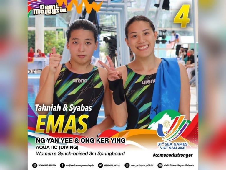 Terjun terus sumbang emas, kali ini Ng Yan Yee-Ong Ker Ying