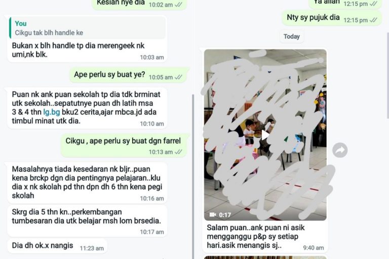 Guru kata anak tiada kesedaran belajar. Ibu persoal normalkah anak 5 tahun menangis di sekolah. Ini jawapan pakar terapi kanak-kanak.