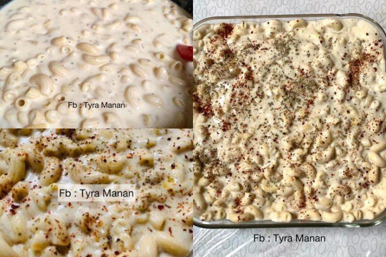 Baked macaroni cheese. Senang, cepat, lazat!