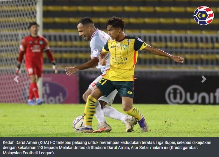 Kedah kalah lagi.., kali ini dikejutkan Melaka 2-3 di tempat sendiri