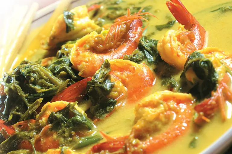 Resipi pucuk paku masak lemak udang