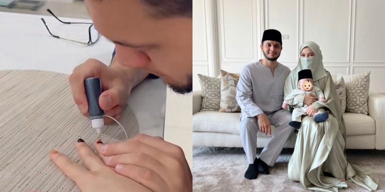 (VIDEO) PU Riz pakaikan inai di jari Neelofa, ramai peminat puji