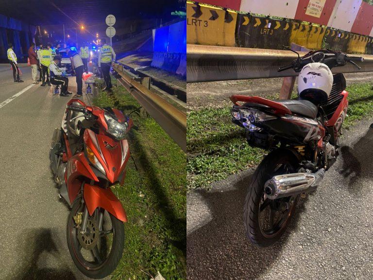 Polis buru pemandu Bezza WD2343E, rempuh sekatan, langgar motosikal