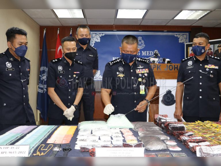 Polis Johor rampas dadah bernilai lebih RM1.2 juta, sekat bekalan kepada 108,586 penagih