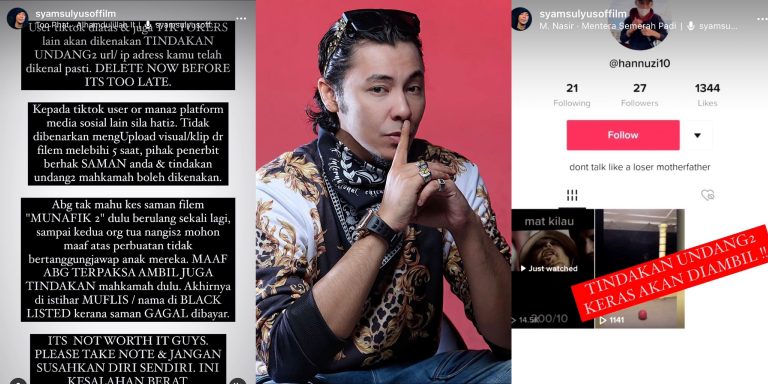 Amaran Syamsul Yusof pada netizen yang berkongsi klip video Mat Kilau secara haram!