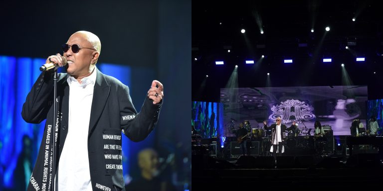 Hattan beremosi ketika mendendangkan lagu Rendang Tak Berbuah dalam konsert solo