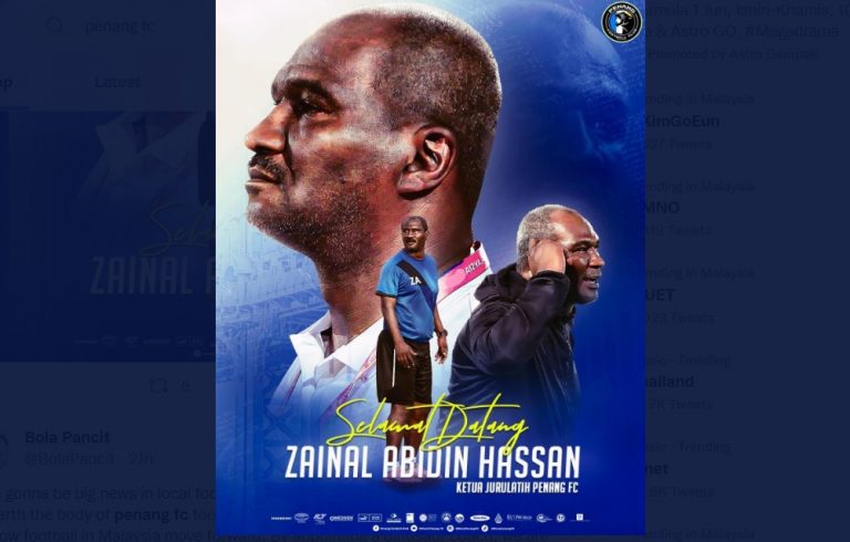 Zainal Abdidin kembali menjadi jurulatih Penang FC