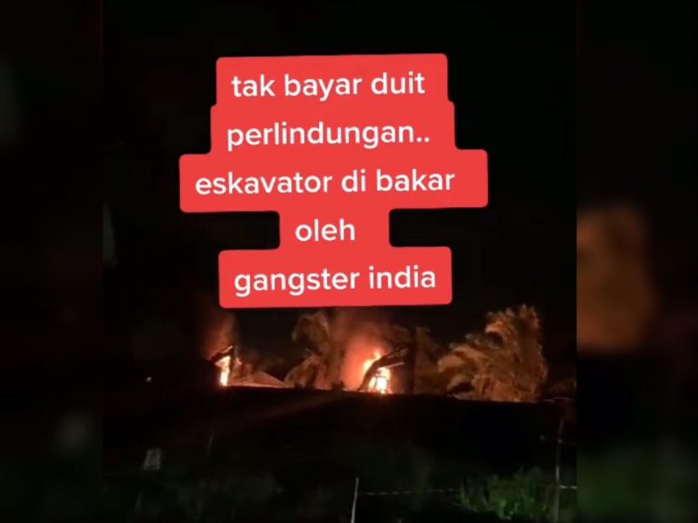 Polis nafi dua jengkaut terbakar disebabkan pemerasan kongsi gelap