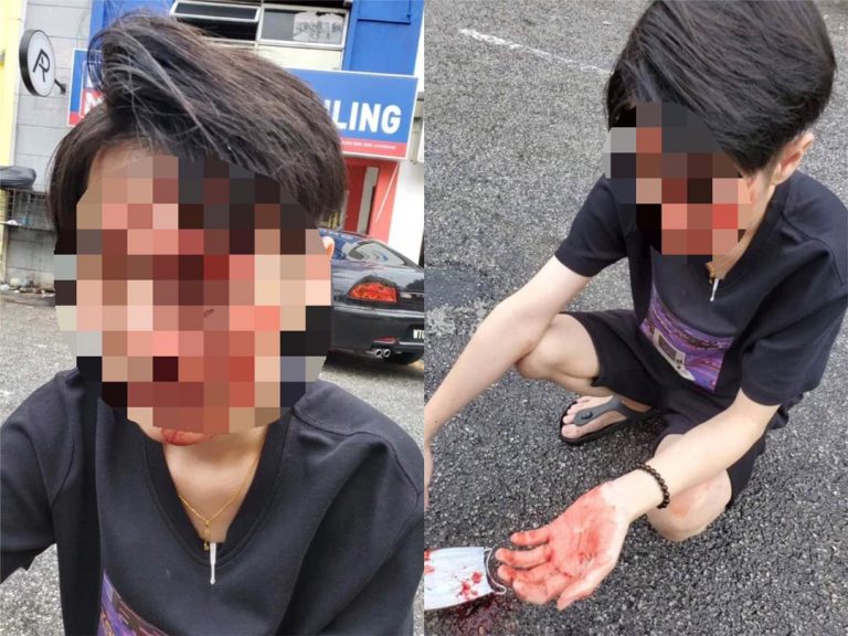Lelaki pukul pemandu Myvi guna topi keledar diberkas