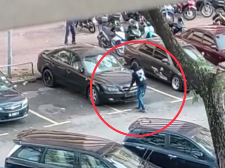 Polis buru lelaki mabuk pecah cermin kereta abang