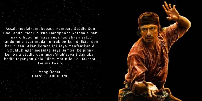 Apa sudah jadi? Adi Putra tak mahu hadir tayangan gala Mat Kilau di Indonesia, syarikat penerbitan pula sukar dihubungi?