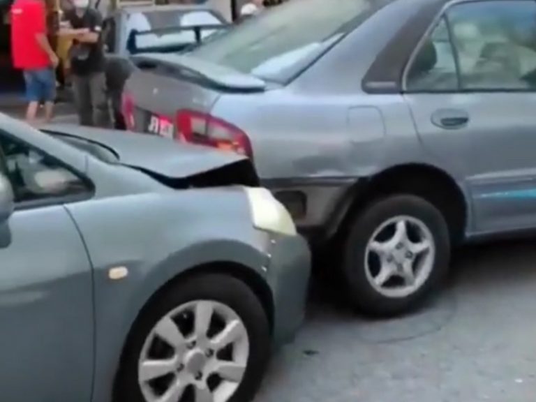 Lelaki langgar kereta mengundur ditahan polis