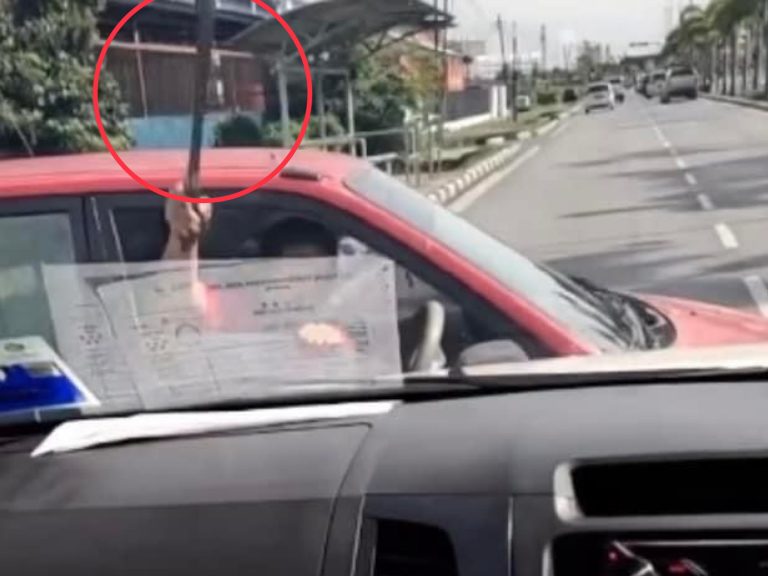 Angkara bunyikan hon, pemandu Kancil tetak 4X4 guna parang