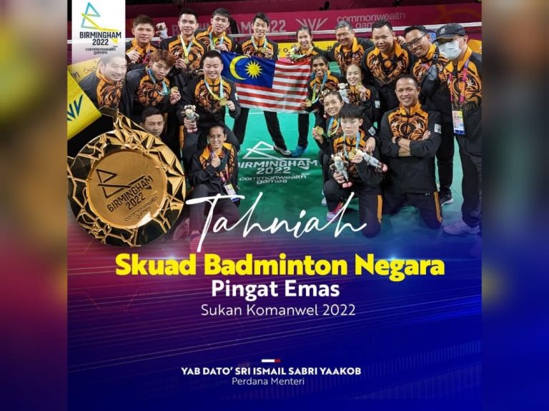 PM ucap tahniah skuad badminton rampas semula emas