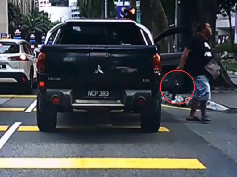 Polis buru pemandu 4X4 keluarkan senjata di Jalan Pinang