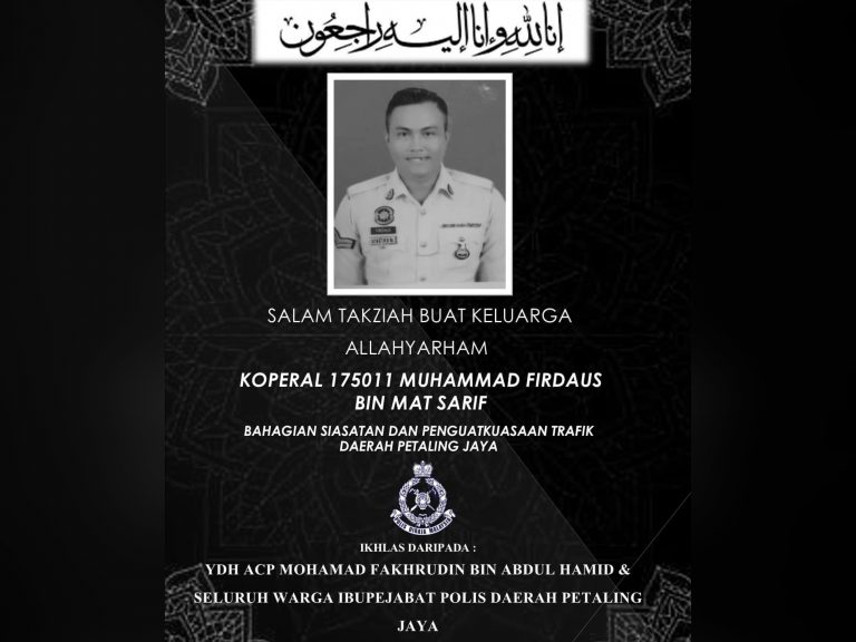 Koperal maut rempuh lori rosak di Batu 10, Hulu Langat