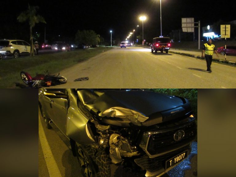 Penunggang maut dirempuh Hilux