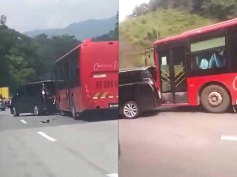 Bas hilang kawalan rempuh 10 kenderaan di KLK, tiada yang cedera