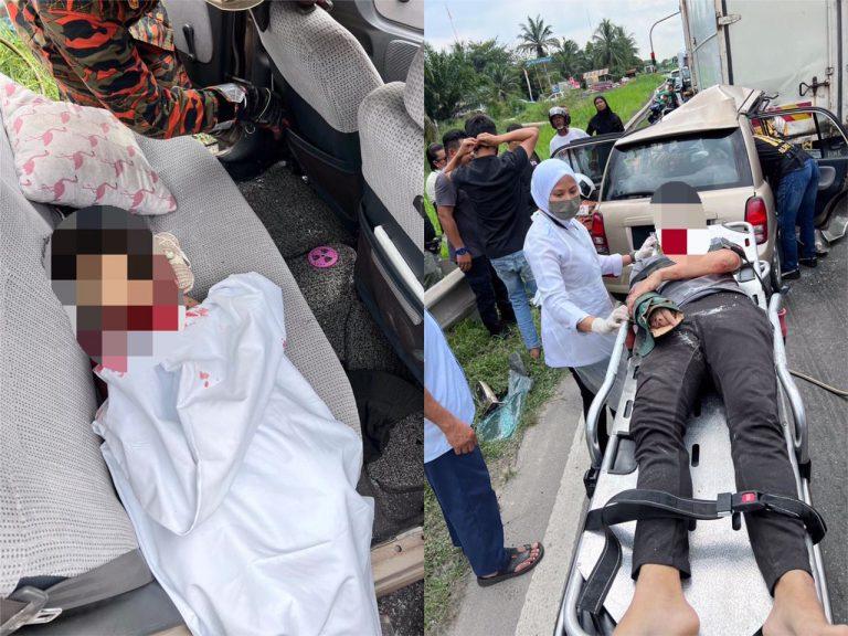 Anak maut, bapa parah selepas kereta dipandu langgar lori