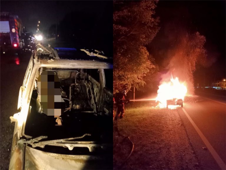 Pemandu Kancil rentung terbakar