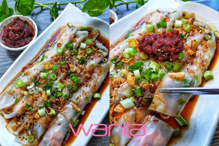 Mudahnya buat Chee Cheong Fun guna rice paper, siap ada resipi sambal udang kering
