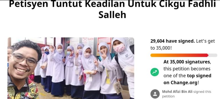 Lebih 29,000 tandatangan petisyen sokong Cikgu Fadli