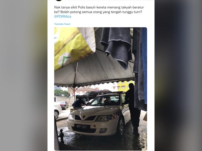 Polis nafi potong barisan cuci kereta dekat Pantai Dalam