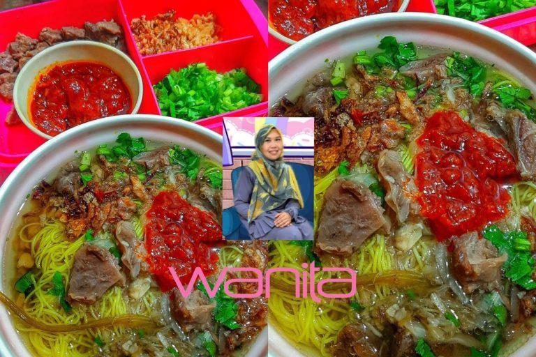 Bihun sup tulang tumis darat. Wajib ada lobak masin, barulah ngam