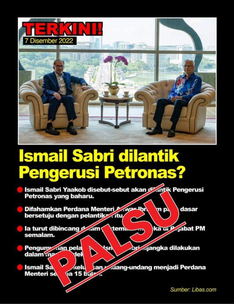 JPM nafi maklumat tular Ismail Sabri dilantik Pengerusi Petronas