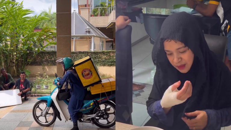 [VIDEO] Motosikal tiba-tiba hilang kawalan hingga langgar kereta, tangan kanan Noorkhiriah lebam dan tisu koyak
