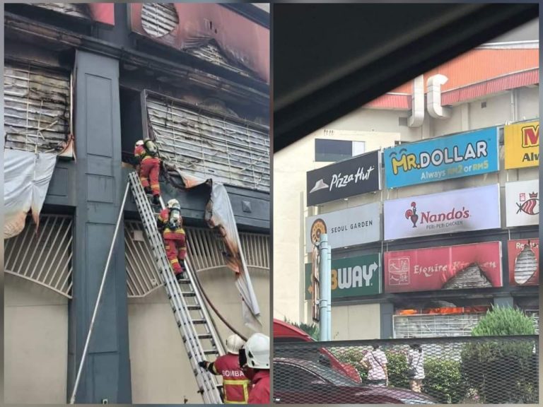 Kedai kasut dalam pusat beli-belah di Seri Kembangan terbakar