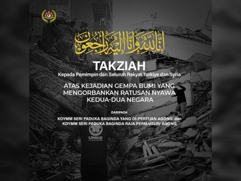 Gempa Turkiye-Syria: Agong ucap takziah, seru adakan solat hajat